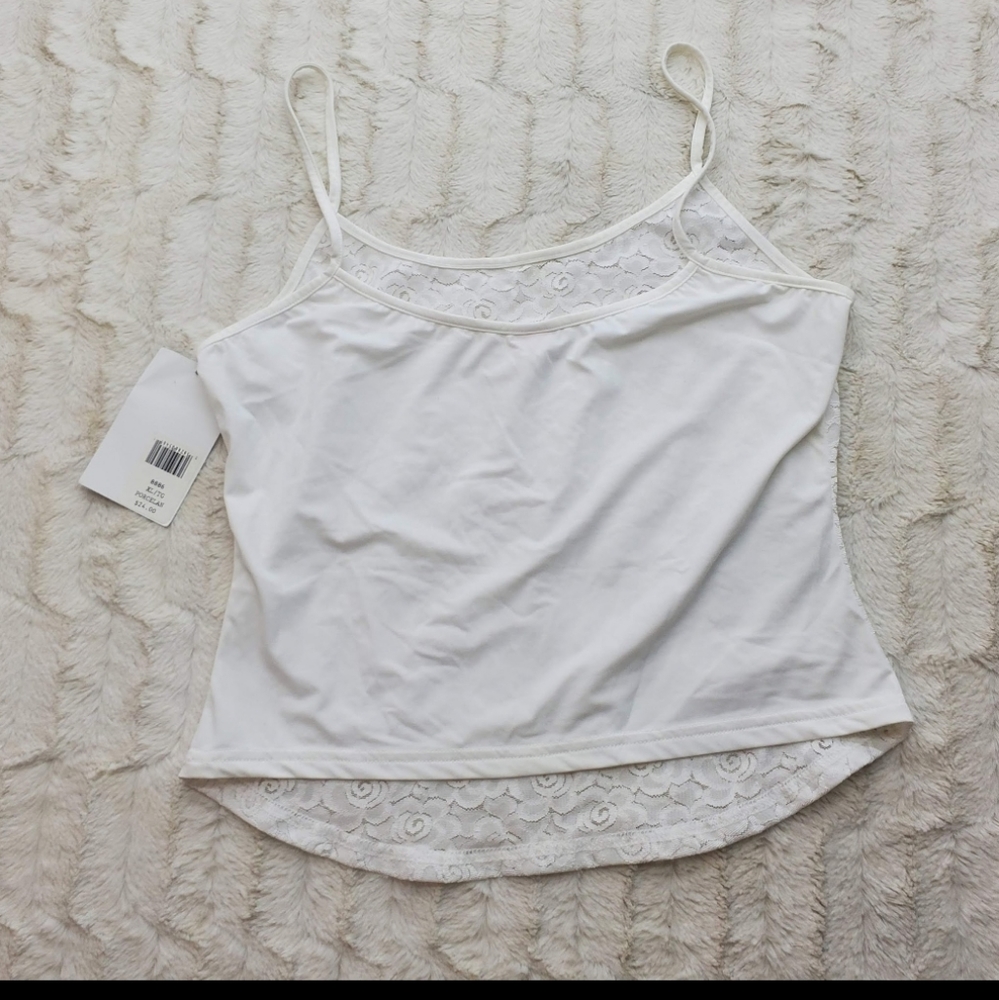 NWT Elita Women's Tank Top Lingerie White Vintage 80s 90s Canada Size Medium - Picture 2 of 8
